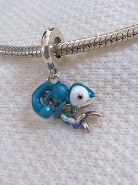 Chameleon Dangle Charm Silver Charm For Pandora Bracelet Necklace